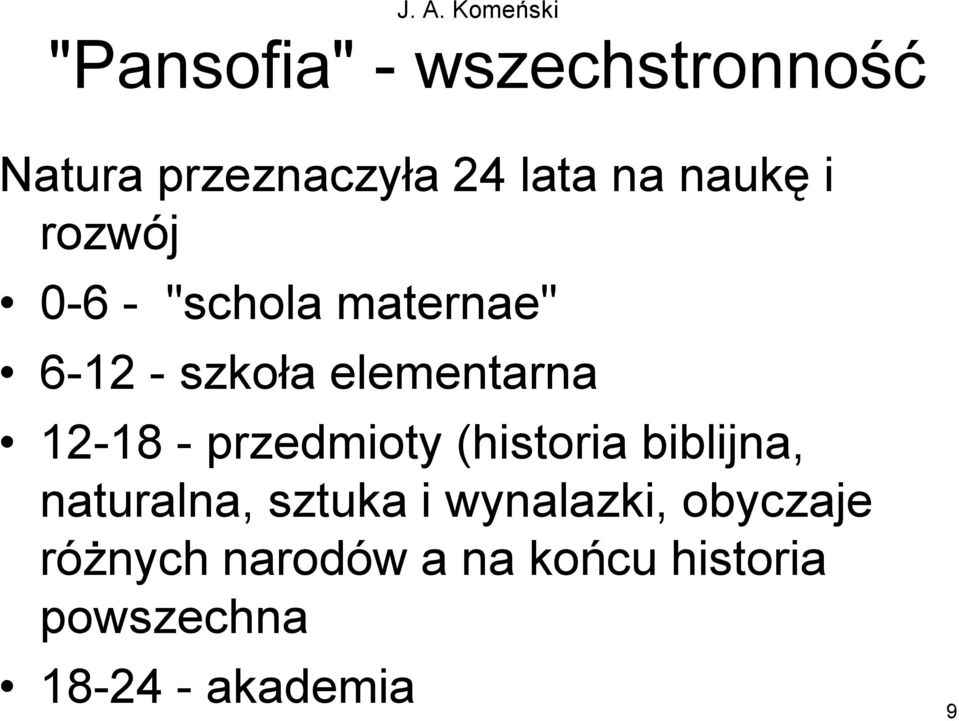 elementarna 12-18 - przedmioty (historia biblijna, naturalna, sztuka i