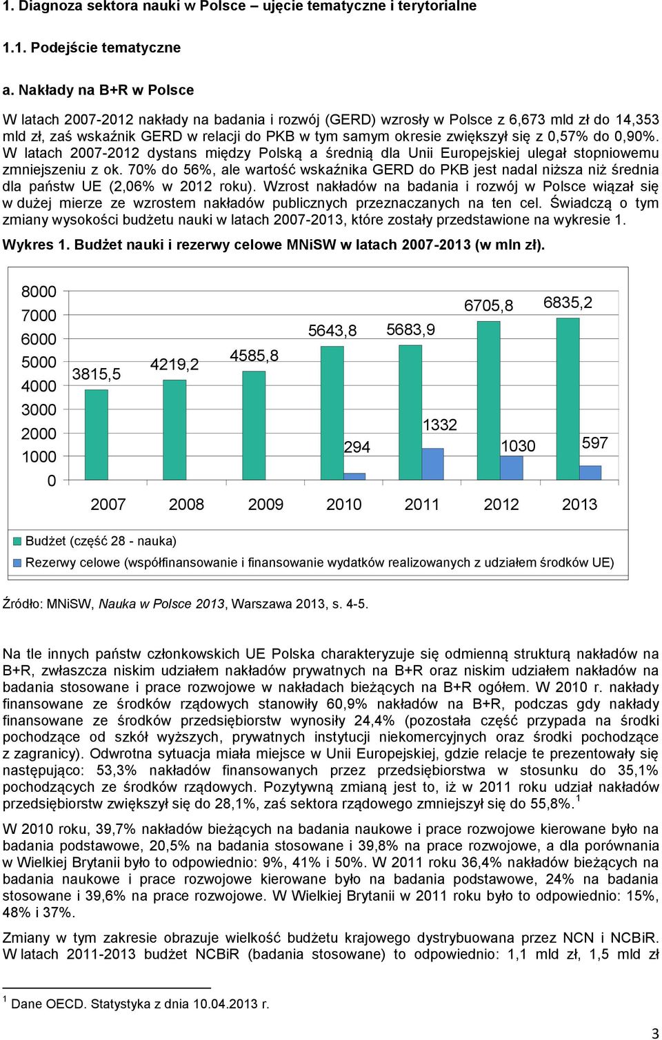 0,57% do 0,90%. W latach 2007-2012 dystans między Polską a średnią dla Unii Europejskiej ulegał stopniowemu zmniejszeniu z ok.