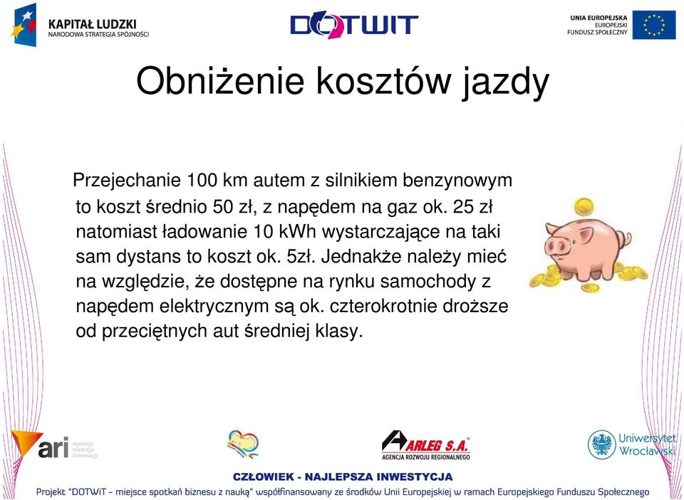 25 zł natomiast ładowanie 10 kwh wystarczające na taki sam dystans to koszt ok. 5zł.