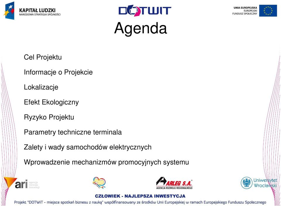 Parametry techniczne terminala Zalety i wady
