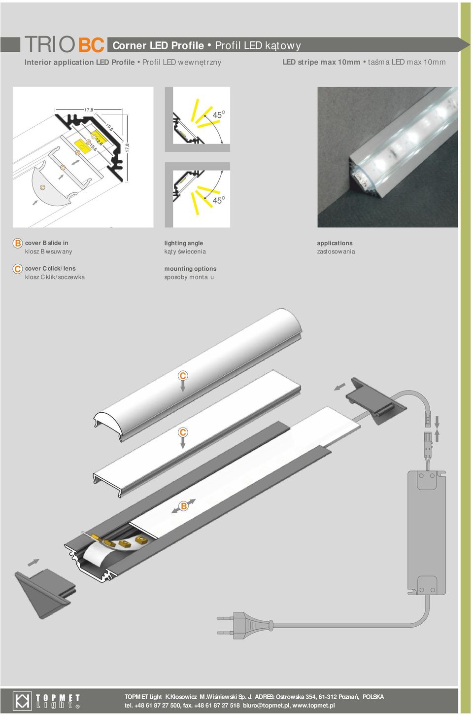wsuwany cover click/lens klosz klik/soczewka TOPMET Light K.Kłosowicz M.Wiśniewski Sp. J.