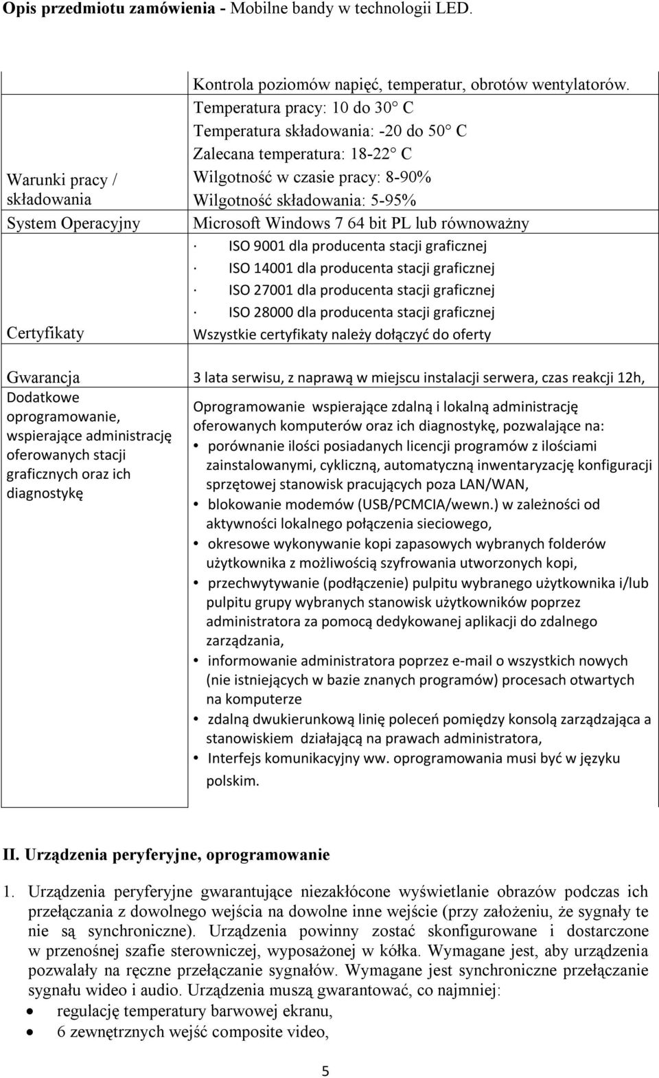 Operacyjny Microsoft Windows 7 64 bit PL lub równoważny ISO 9001 dla producenta stacji graficznej ISO 14001 dla producenta stacji graficznej ISO 27001 dla producenta stacji graficznej ISO 28000 dla
