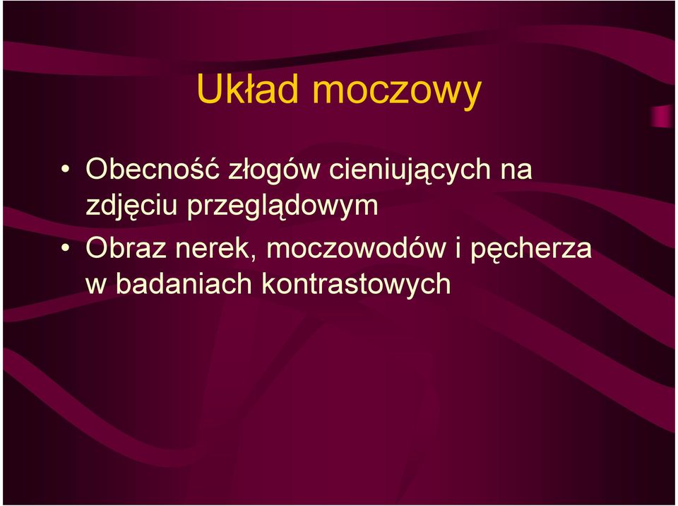 przeglądowym Obraz nerek,