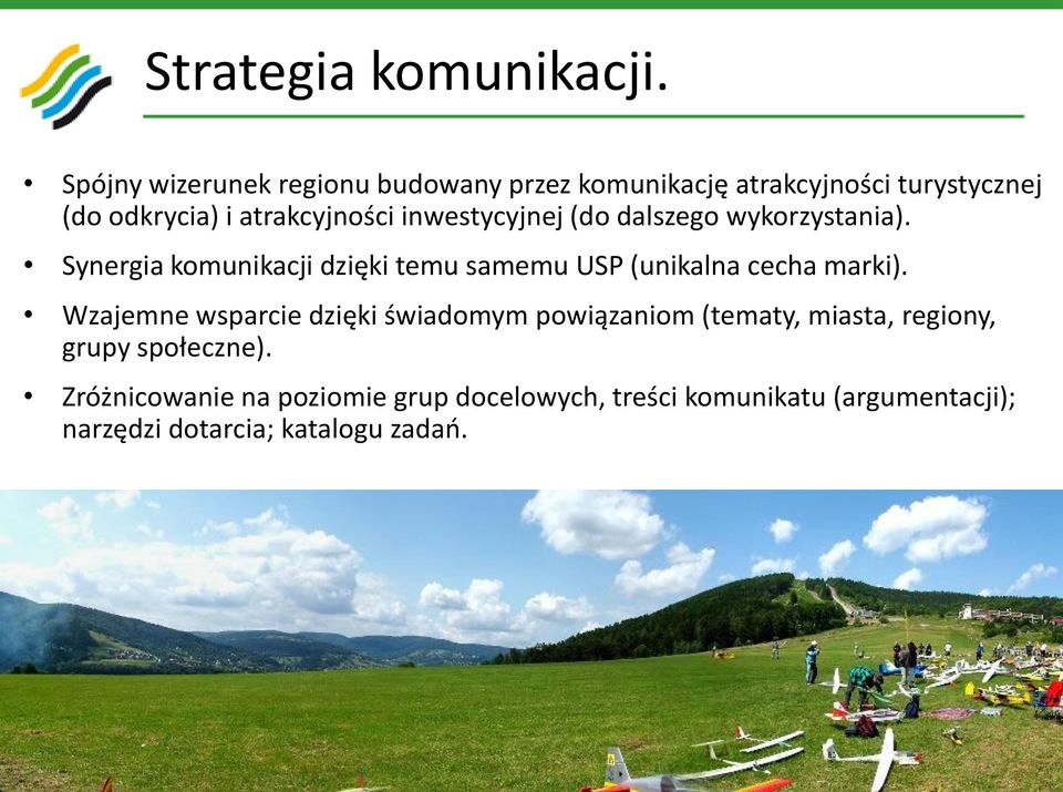 inwestycyjnej (do dalszego wykorzystania). Synergia komunikacji dzięki temu samemu USP (unikalna cecha marki).