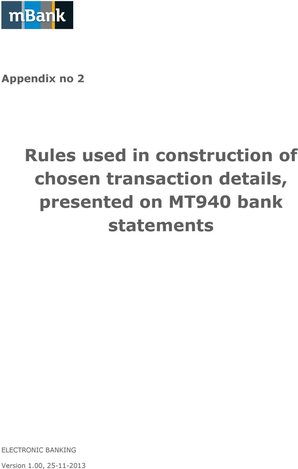 details, presented on MT940 bank