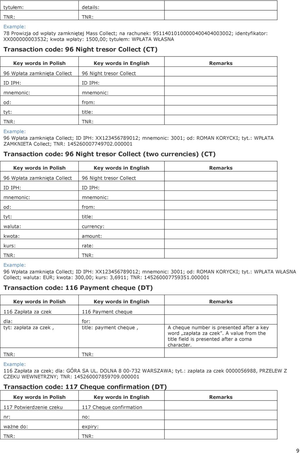 ROMAN KORYCKI; WPŁATA ZAMKNIETA Collect; 145260007749702.