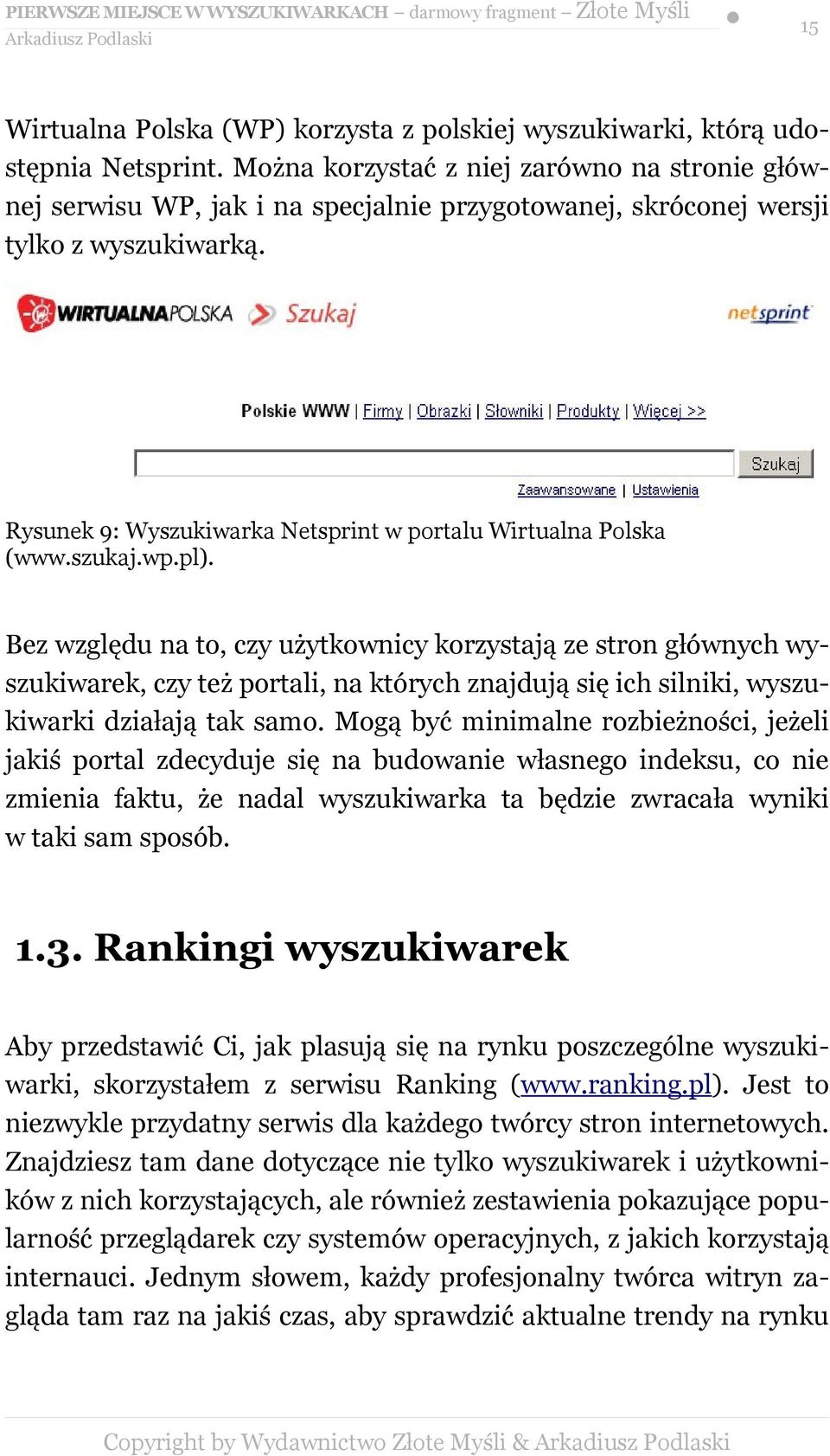 Rysunek 9: Wyszukiwarka Netsprint w portalu Wirtualna Polska (www.szukaj.wp.pl).