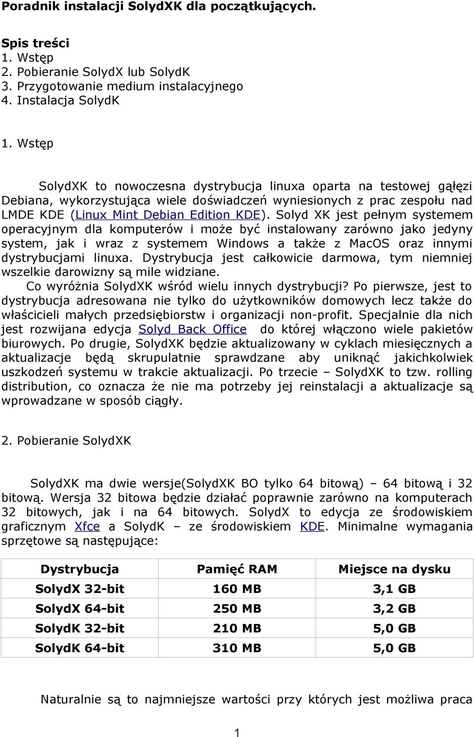 Solyd XK jest pełnym systemem operacyjnym dla komputerów i może być instalowany zarówno jako jedyny system, jak i wraz z systemem Windows a także z MacOS oraz innymi dystrybucjami linuxa.