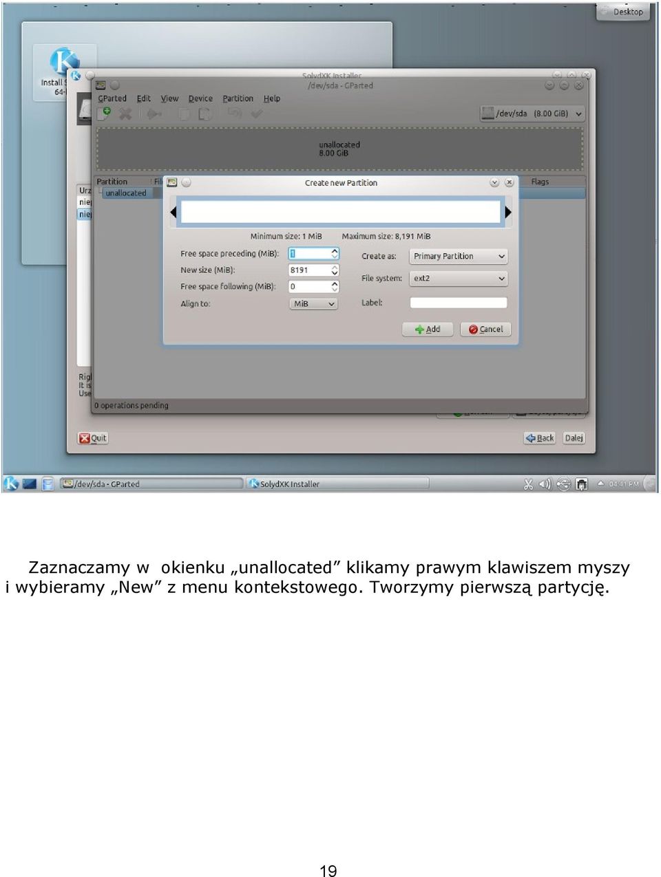 wybieramy New z menu