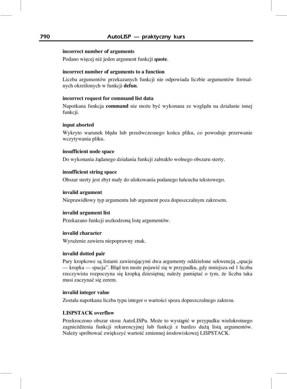 incorrect request for command list data Napotkana funkcja command nie może być wykonana ze względu na działanie innej funkcji.