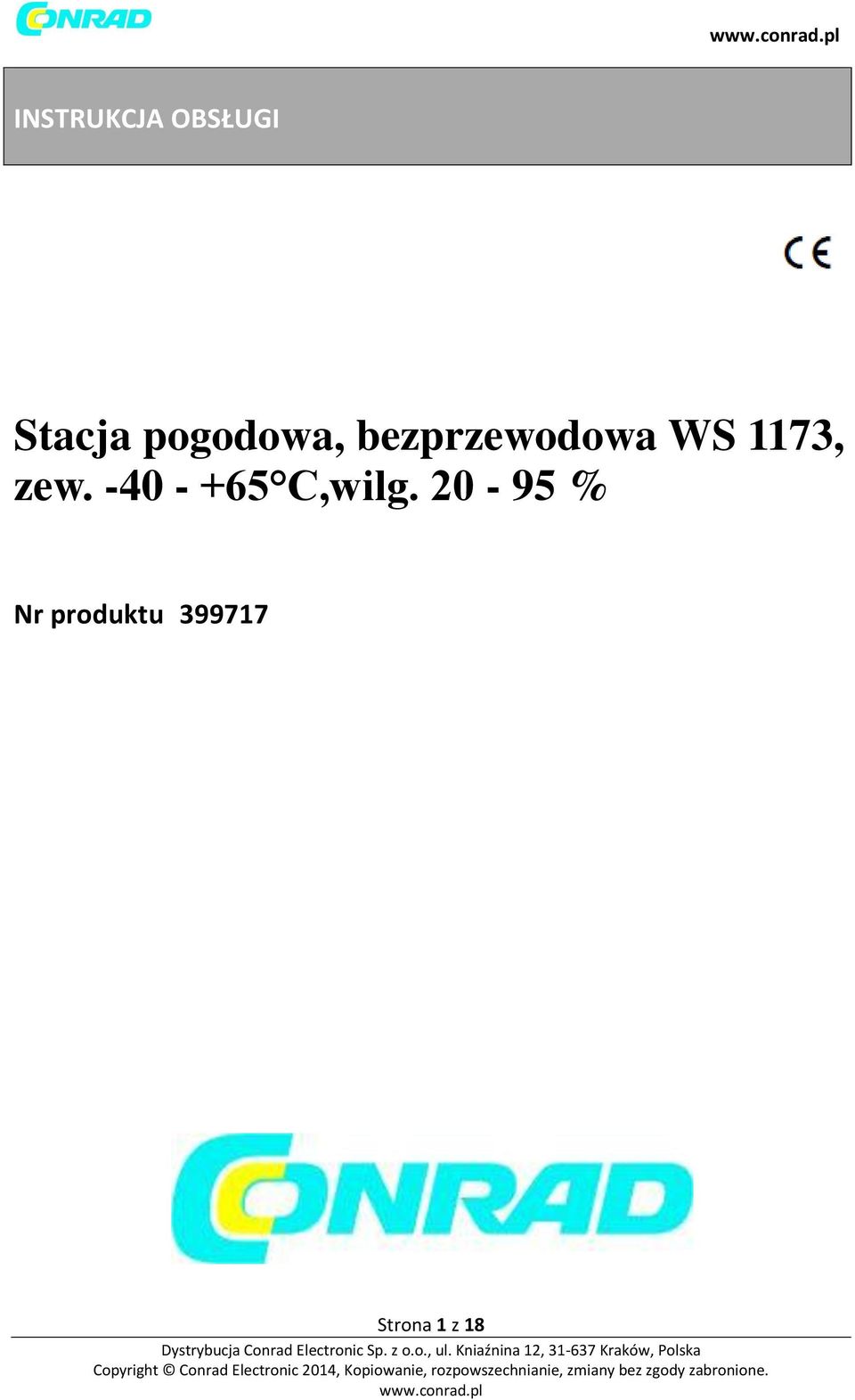 1173, zew. -40 - +65 C,wilg.