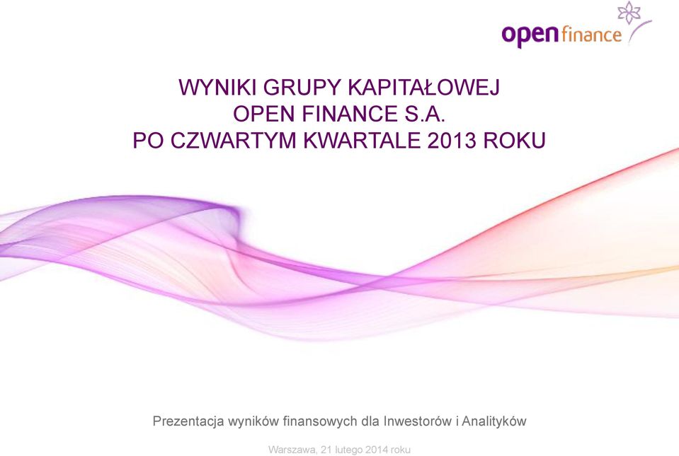 Prezentacja wyników finansowych dla