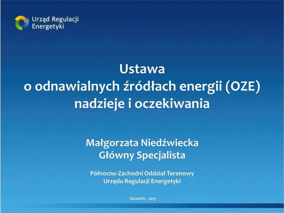 Główny Specjalista Północno-Zachodni Oddział