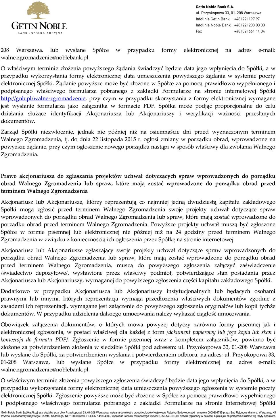 poczty elektronicznej Spółki.