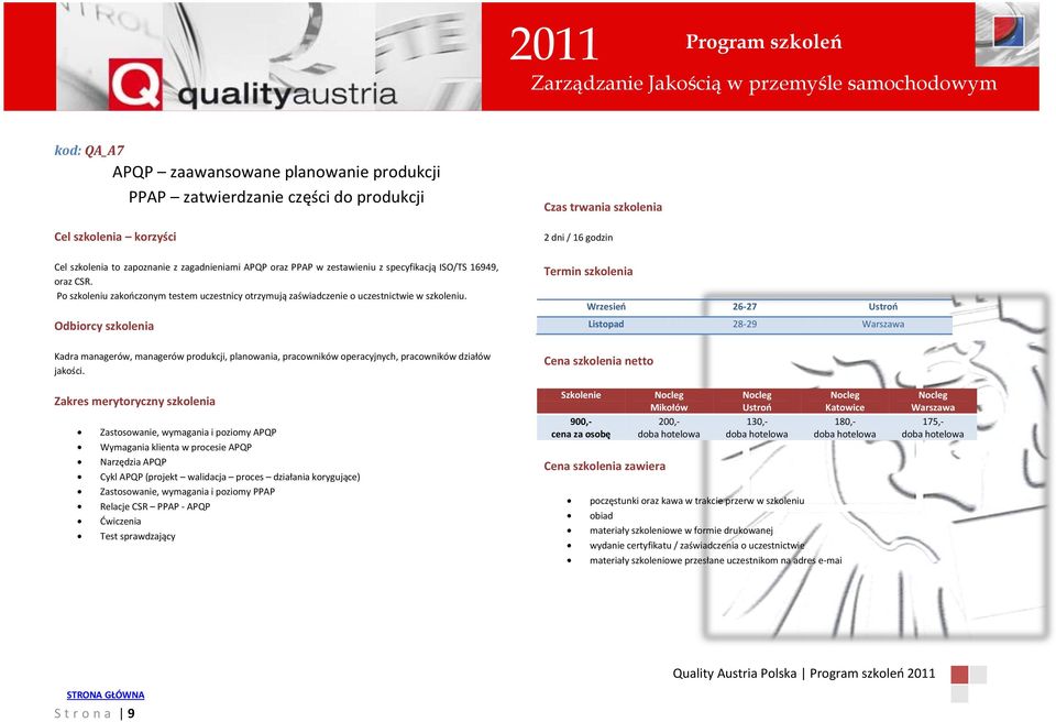 Kadra managerów, managerów produkcji, planowania, pracowników operacyjnych, pracowników działów jakości.