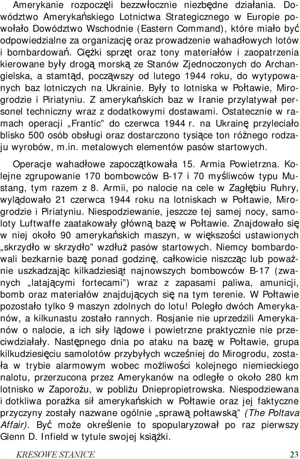 bombardowań.