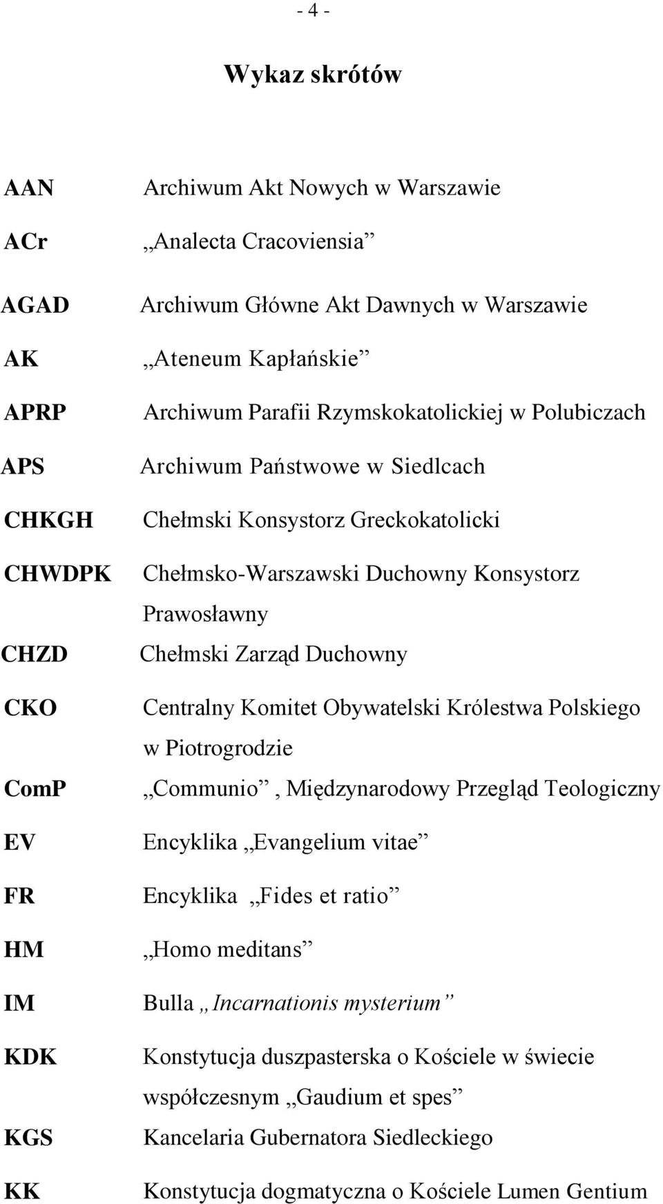 Chełmski Zarząd Duchowny Centralny Komitet Obywatelski Królestwa Polskiego w Piotrogrodzie Communio, Międzynarodowy Przegląd Teologiczny Encyklika Evangelium vitae Encyklika Fides et ratio