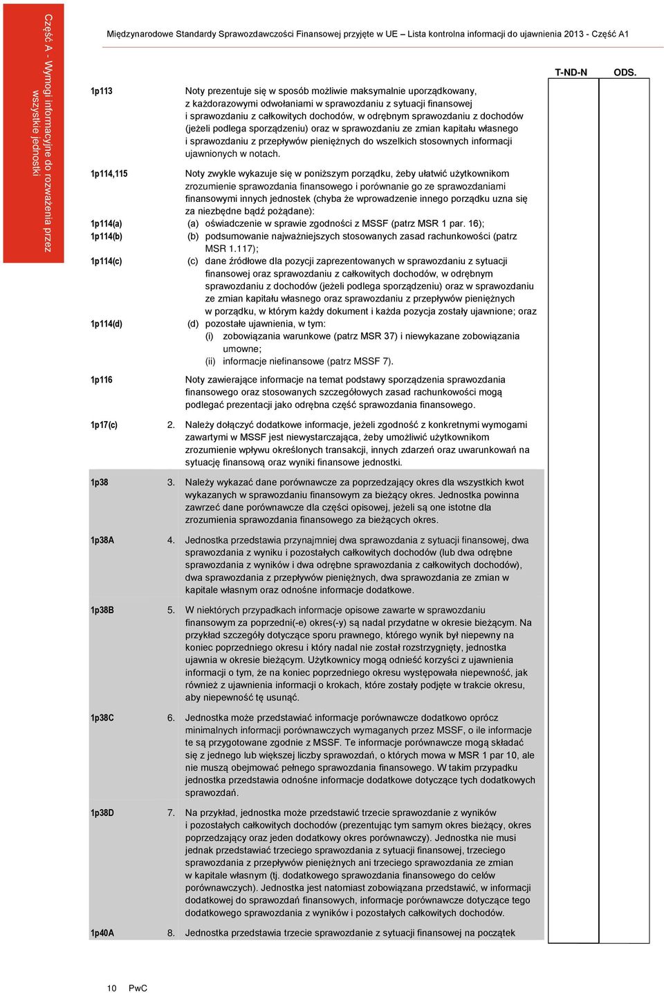 sporządzeniu) oraz w sprawozdaniu ze zmian kapitału własnego i sprawozdaniu z przepływów pieniężnych do wszelkich stosownych informacji ujawnionych w notach.