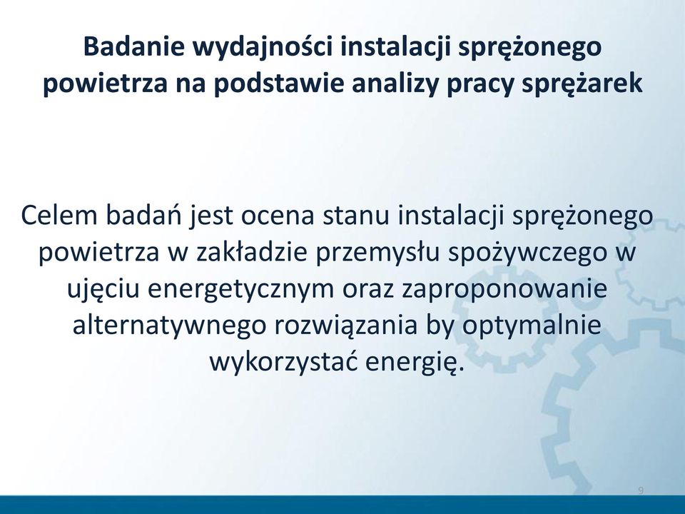 powietrza w zakładzie przemysłu spożywczego w ujęciu energetycznym oraz