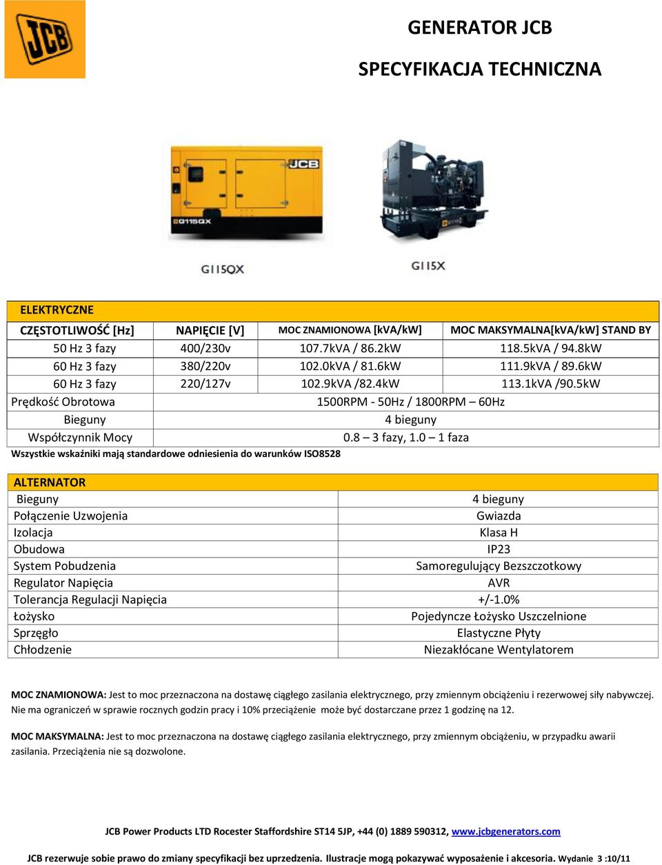 5kW Współczynnik Mocy 0.8 3 fazy, 1.