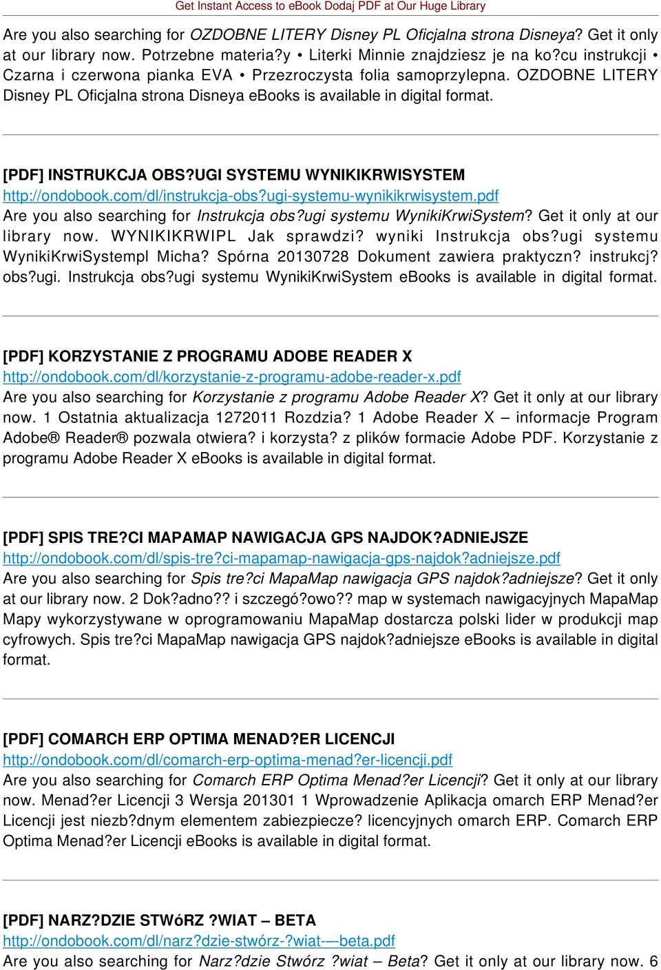 UGI SYSTEMU WYNIKIKRWISYSTEM http://ondobook.com/dl/instrukcja-obs?ugi-systemu-wynikikrwisystem.pdf Are you also searching for Instrukcja obs?ugi systemu WynikiKrwiSystem?