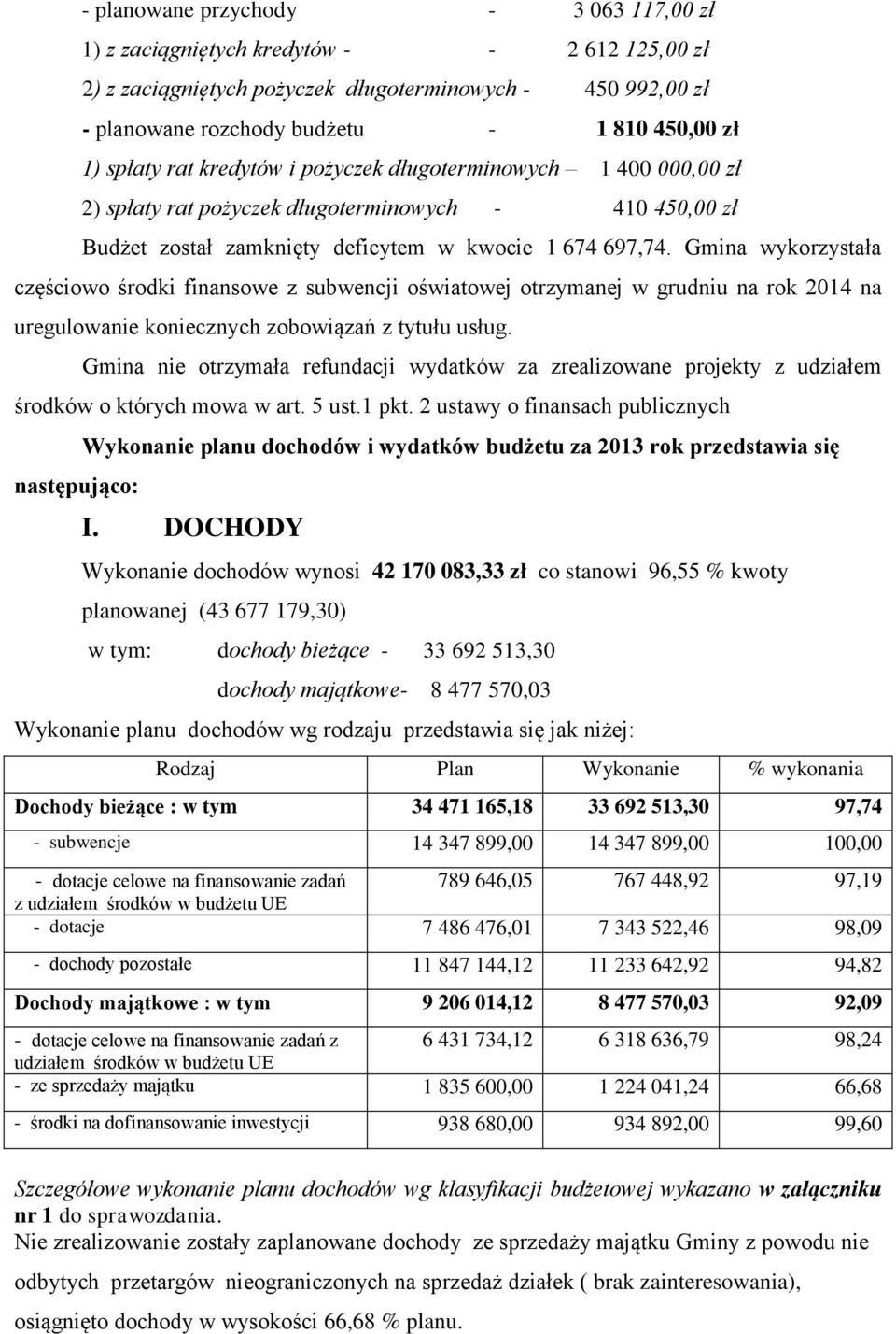 Gmina wykorzystała częściowo środki finansowe z subwencji oświatowej otrzymanej w grudniu na rok 2014 na uregulowanie koniecznych zobowiązań z tytułu usług.