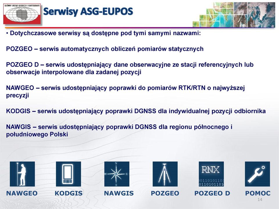 udostępniający poprawki do pomiarów RTK/RTN o najwyższej precyzji KODGIS serwis udostępniający poprawki DGNSS dla indywidualnej