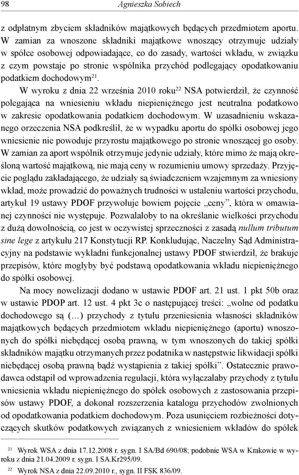 opodatkowaniu podatkiem dochodowym 21.