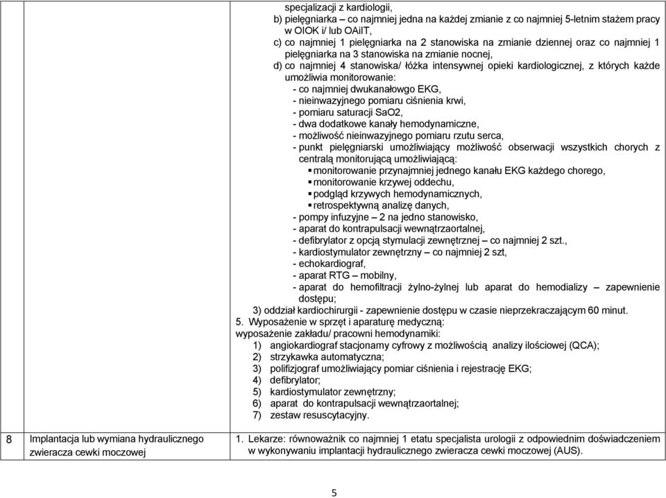 najmniej dwukanałowgo EKG, - nieinwazyjnego pomiaru ciśnienia krwi, - pomiaru saturacji SaO2, - dwa dodatkowe kanały hemodynamiczne, - możliwość nieinwazyjnego pomiaru rzutu serca, - punkt
