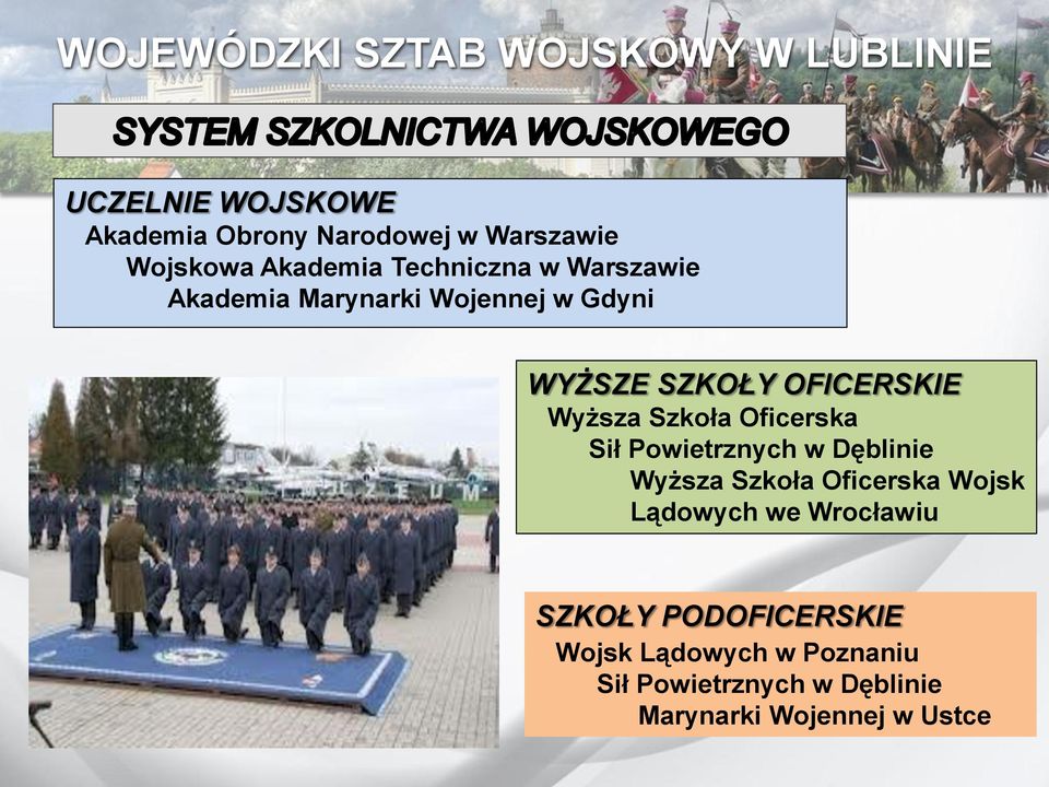 Oficerska Sił Powietrznych w Dęblinie Wyższa Szkoła Oficerska Wojsk Lądowych we Wrocławiu