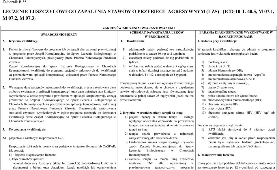 Badania przy kwalifikacji: 1.