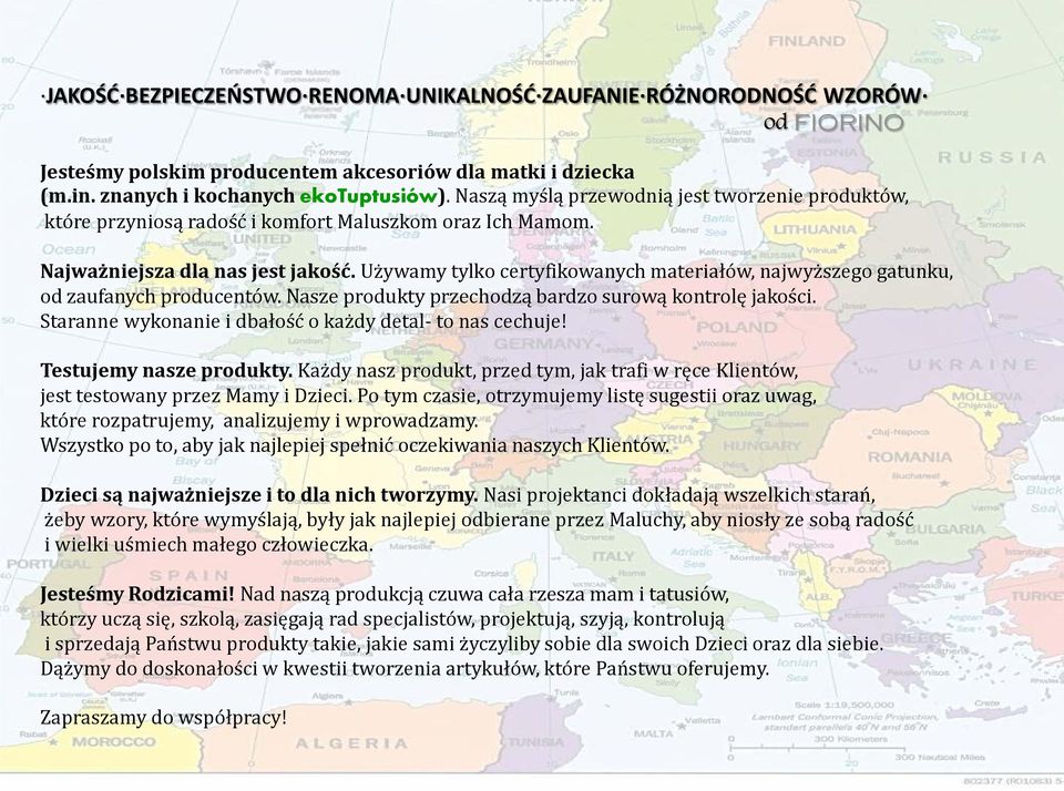 Używamy tylko certyfikowanych materiałów, najwyższego gatunku, od zaufanych producentów. Nasze produkty przechodzą bardzo surową kontrolę jakości.