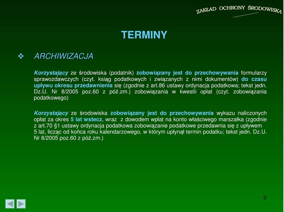 ) zobowiązania w kwestii opłat (czyt.