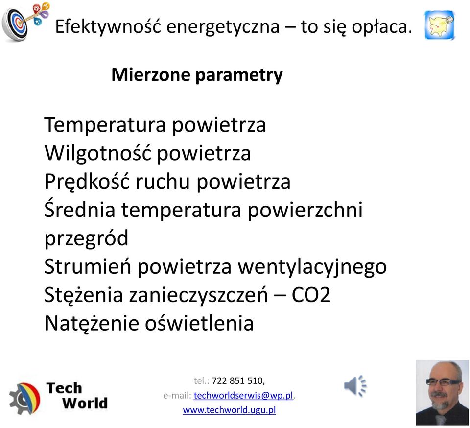 temperatura powierzchni przegród Strumień powietrza