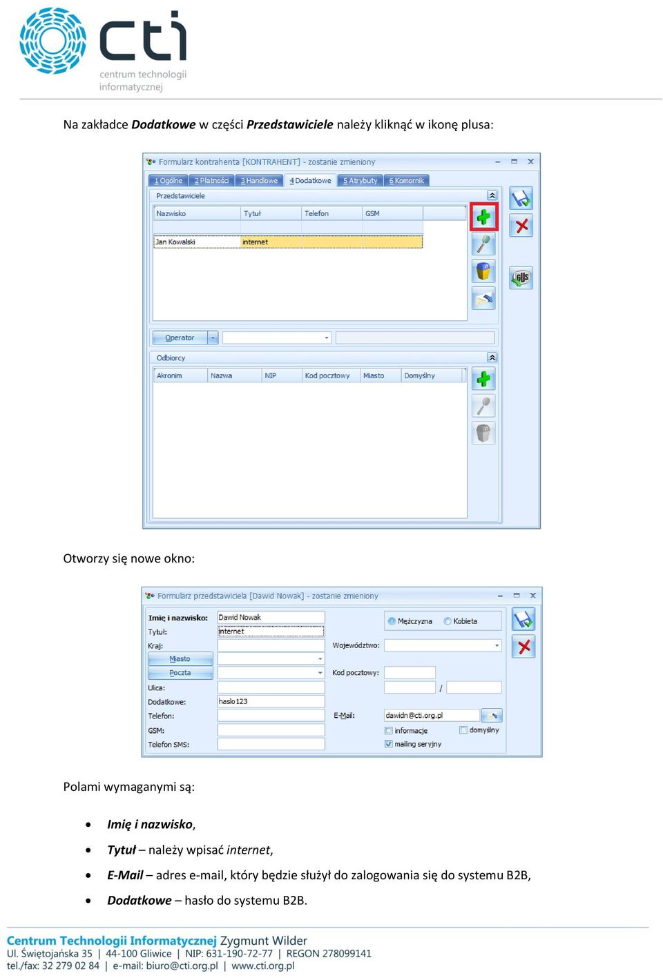 nazwisko, Tytuł należy wpisać internet, E-Mail adres e-mail, który