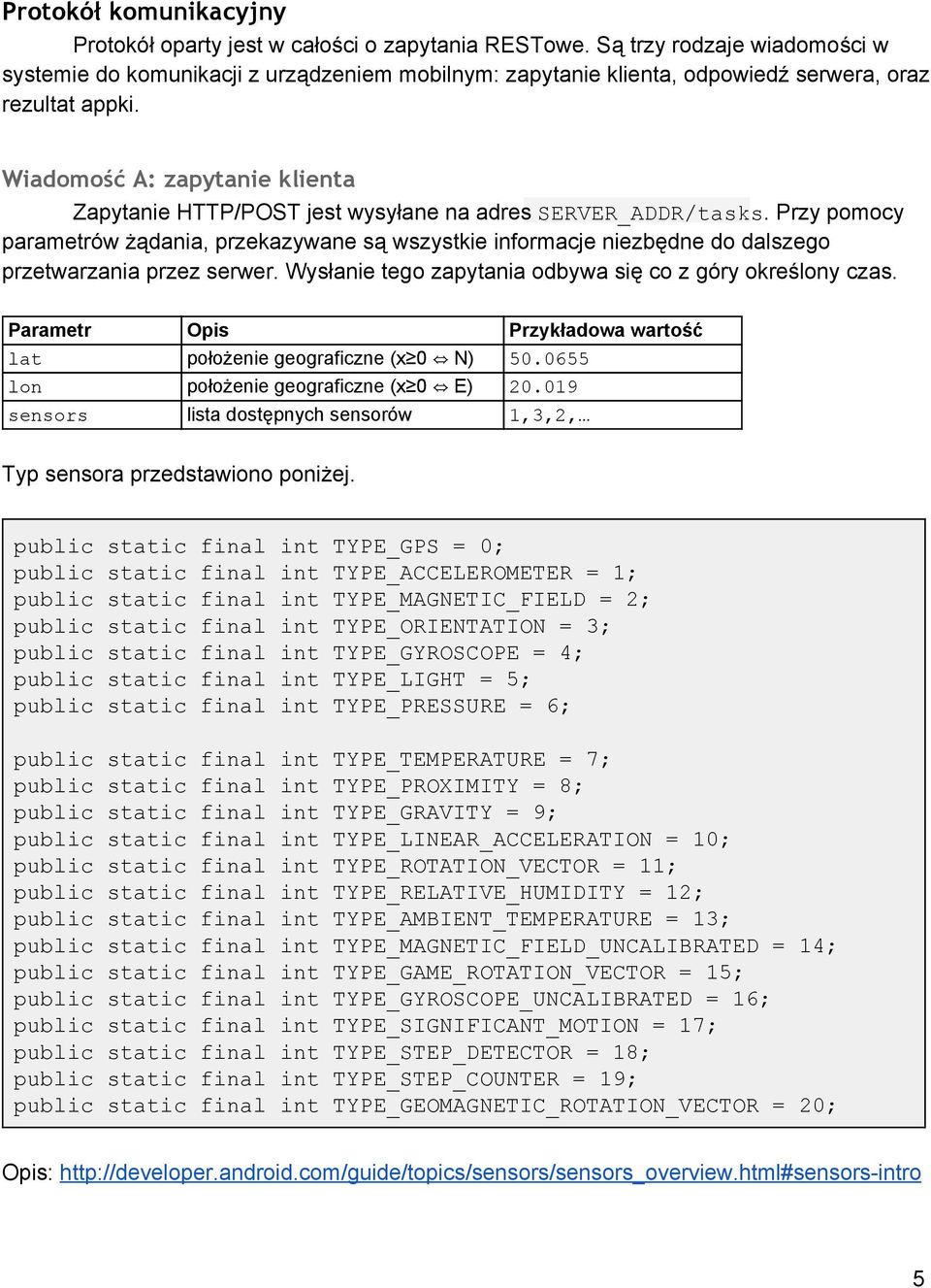 Wiadomość A: zapytanie klienta Zapytanie HTTP/POST jest wysyłane na adres SERVER_ADDR/tasks.