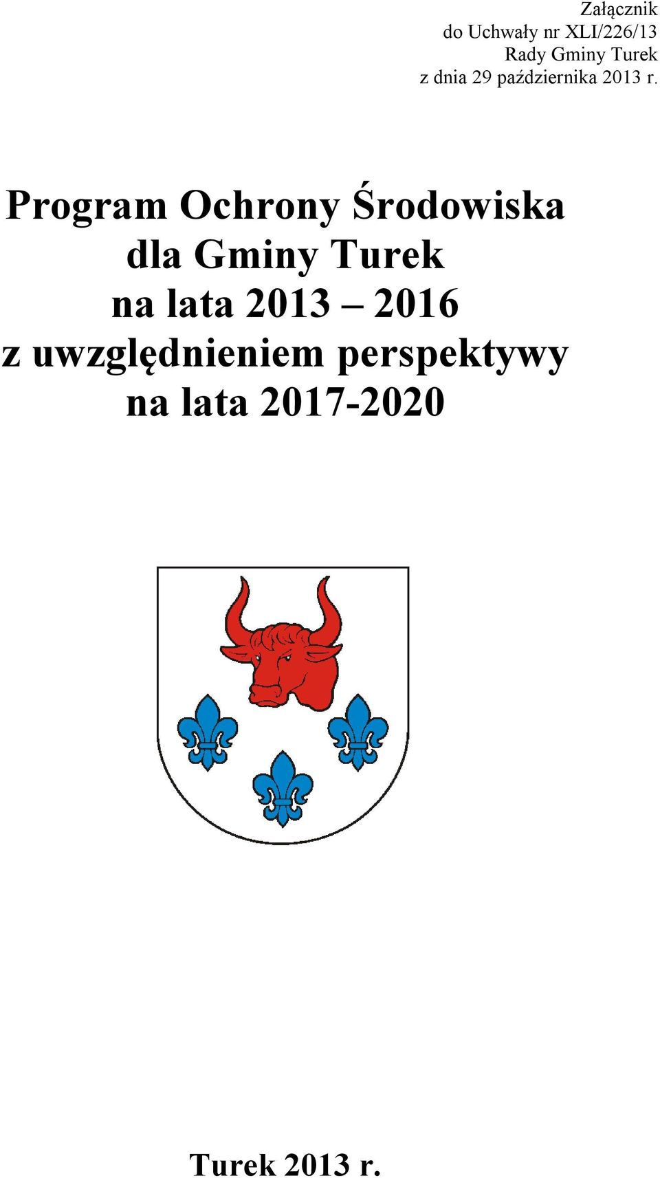 Program Ochrony Środowiska dla Gminy Turek na lata