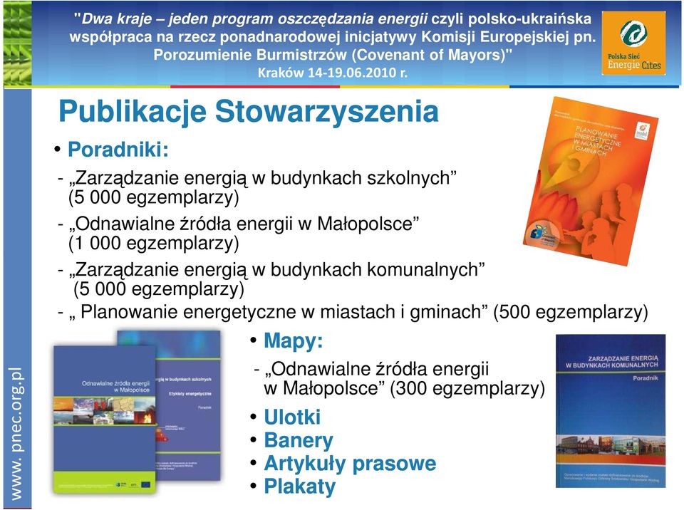 egzemplarzy) - Zarządzanie energią w budynkach komunalnych (5 000 egzemplarzy) - Planowanie energetyczne w miastach