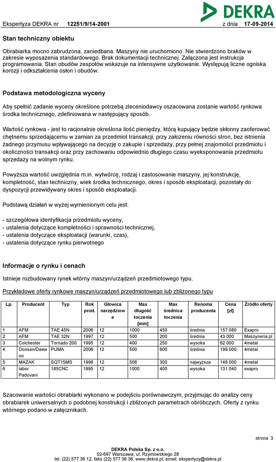 Podstawa metodologiczna wyceny Aby spełnić zadanie wyceny określone potrzebą zleceniodawcy oszacowana zostanie wartość rynkowa środka technicznego, zdefiniowana w następujący sposób.