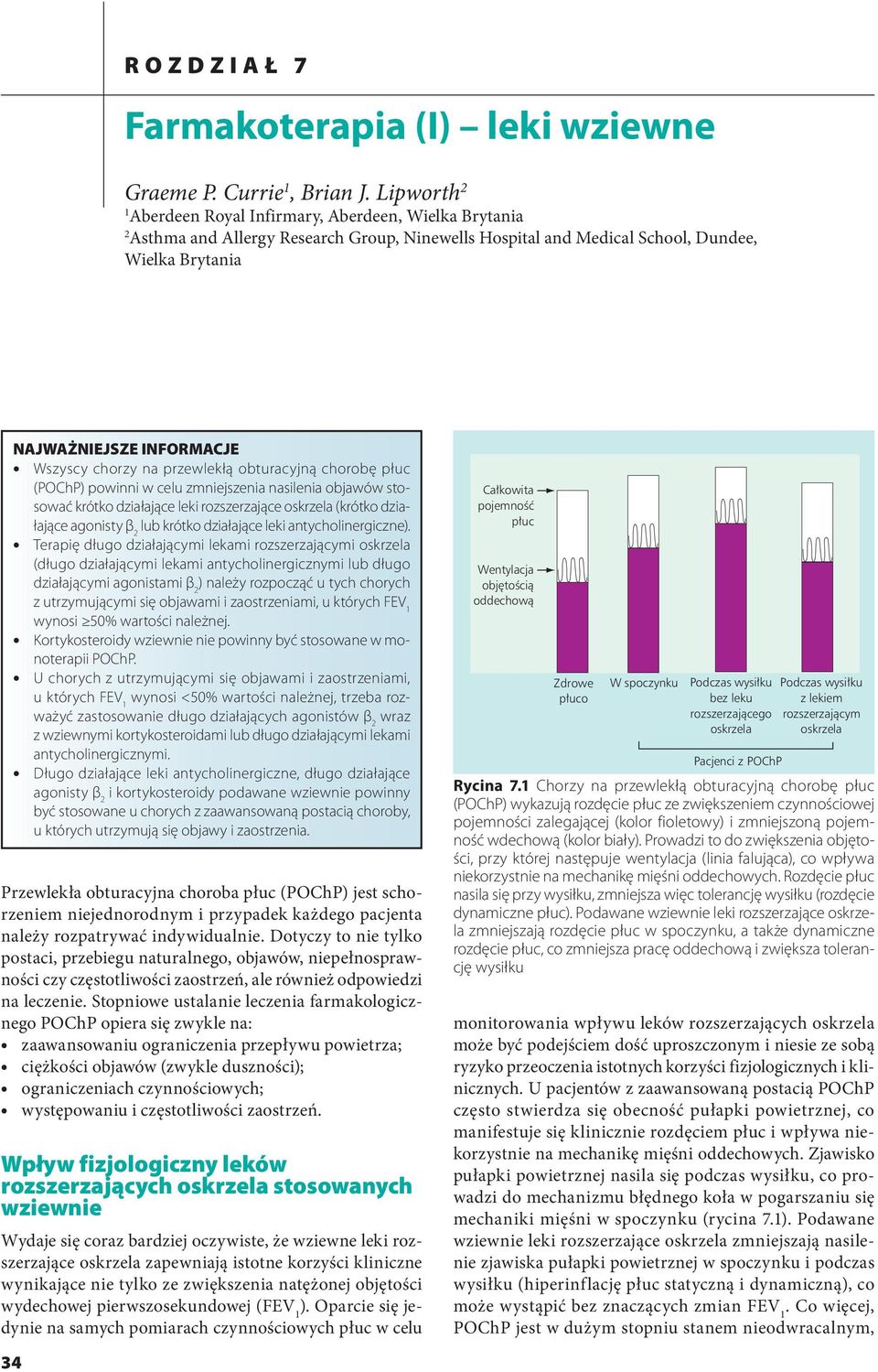 chorzy na przewlekłą obturacyjną chorobę płuc (POChP) powinni w celu zmniejszenia nasilenia objawów stosować krótko działające leki rozszerzające (krótko działające lub krótko działające leki