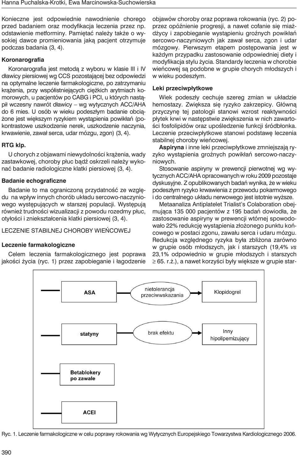 Koronarografia Koronarografia jest metodą z wyboru w klasie III i IV dławicy piersiowej wg CCS pozostającej bez odpowiedzi na optymalne leczenie farmakologiczne, po zatrzymaniu krążenia, przy