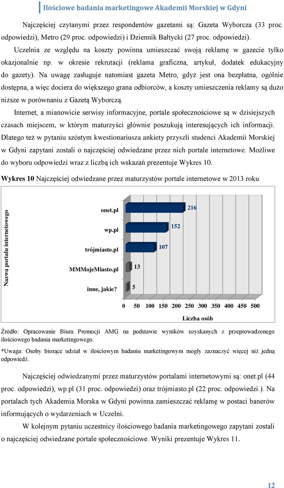 w okresie rekrutacji (reklama graficzna, artykuł, dodatek edukacyjny do gazety).