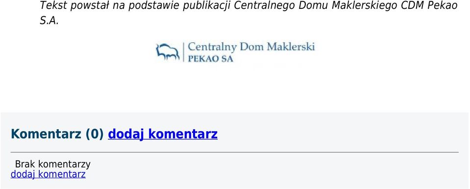 Maklerskiego CDM Pekao S.A.