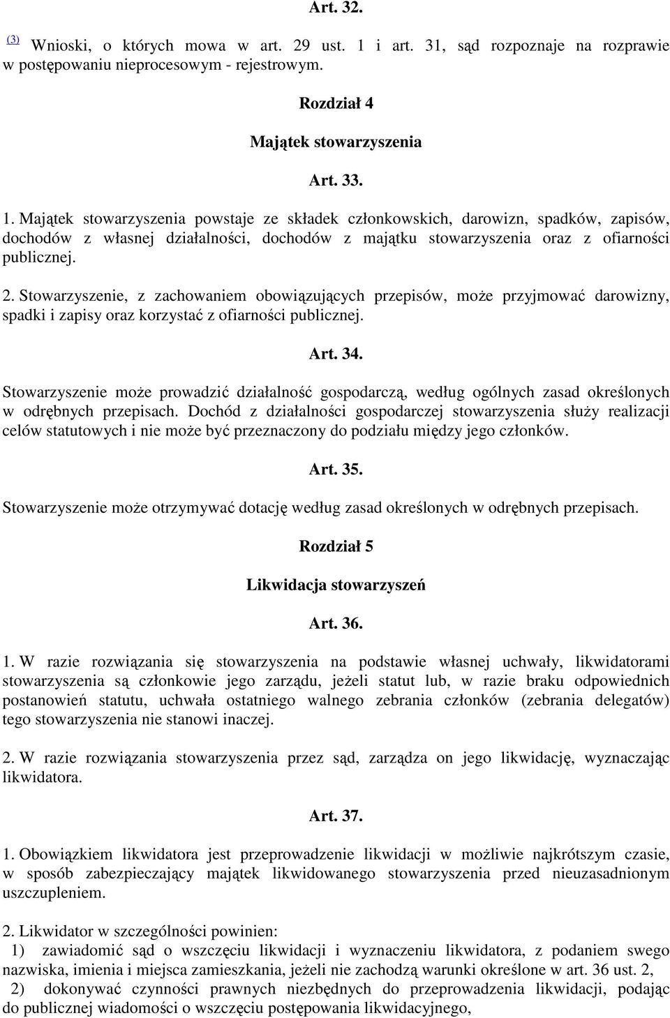 Majątek stowarzyszenia powstaje ze składek członkowskich, darowizn, spadków, zapisów, dochodów z własnej działalności, dochodów z majątku stowarzyszenia oraz z ofiarności publicznej. 2.