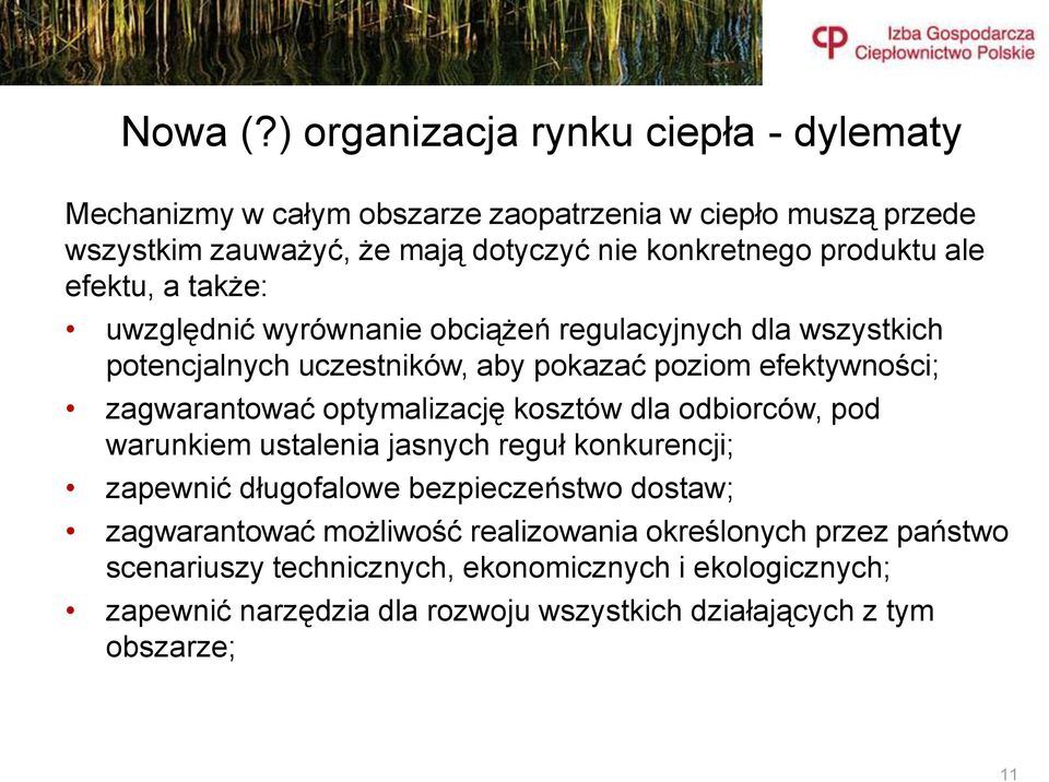 ale efektu, a także: uwzględnić wyrównanie obciążeń regulacyjnych dla wszystkich potencjalnych uczestników, aby pokazać poziom efektywności; zagwarantować