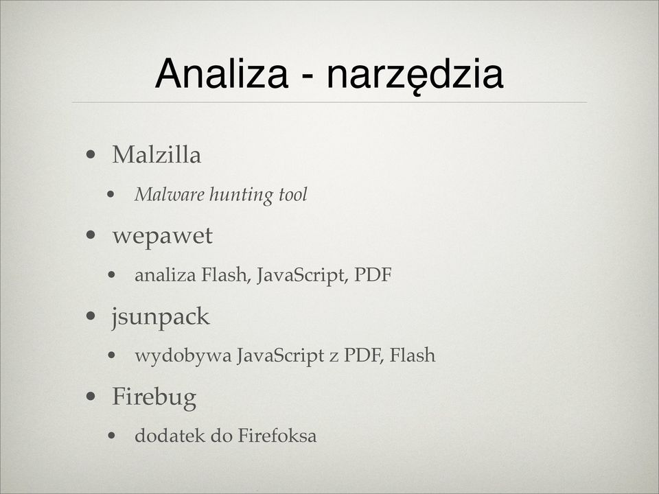 JavaScript, PDF jsunpack wydobywa