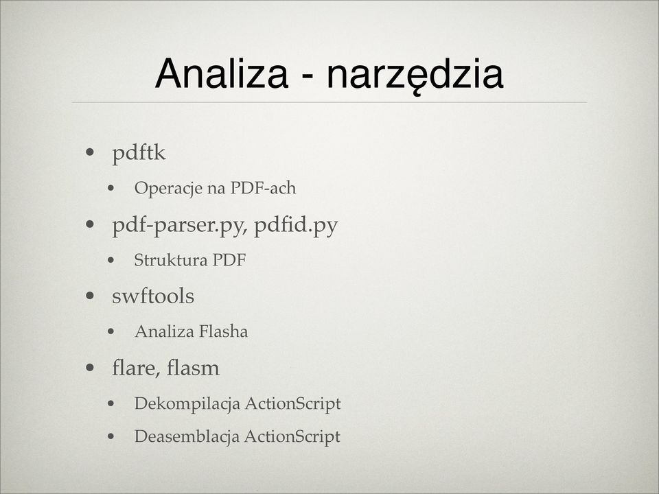 py Struktura PDF swftools Analiza Flasha