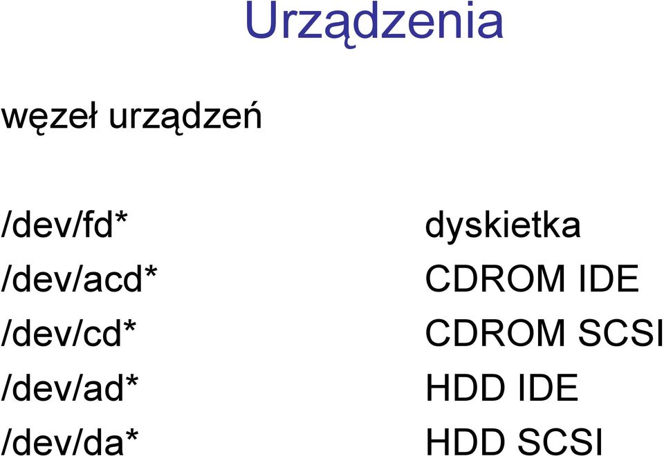 /dev/ad* /dev/da* dyskietka