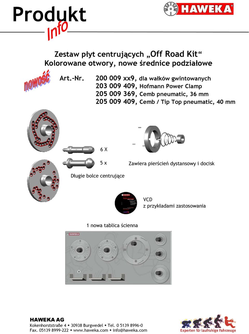 pneumatic, 36 mm 205 009 409, Cemb / Tip Top pneumatic, 40 mm 6 X 5 x Zawiera pierścień