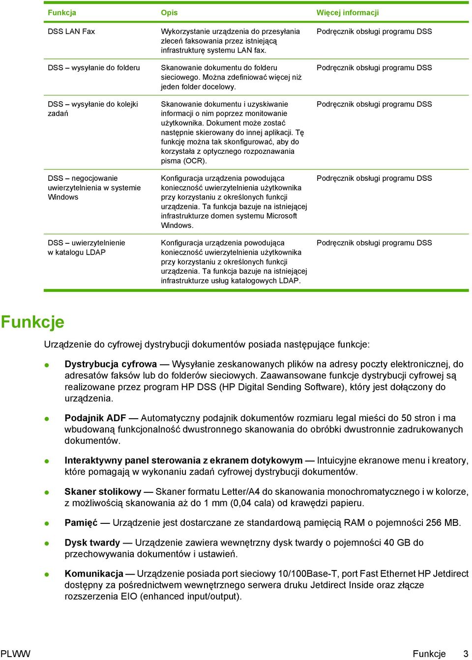 Można zdefiniować więcej niż jeden folder docelowy. Skanowanie dokumentu i uzyskiwanie informacji o nim poprzez monitowanie użytkownika. Dokument może zostać następnie skierowany do innej aplikacji.